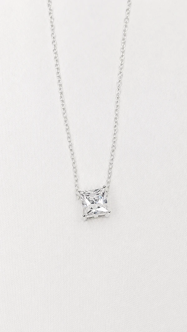 Colar Carré Cristal Prata - imagem 1