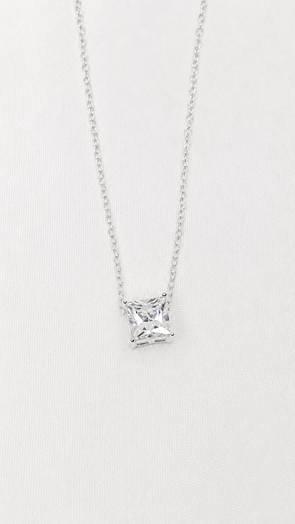Colar Carré Cristal Prata - 1