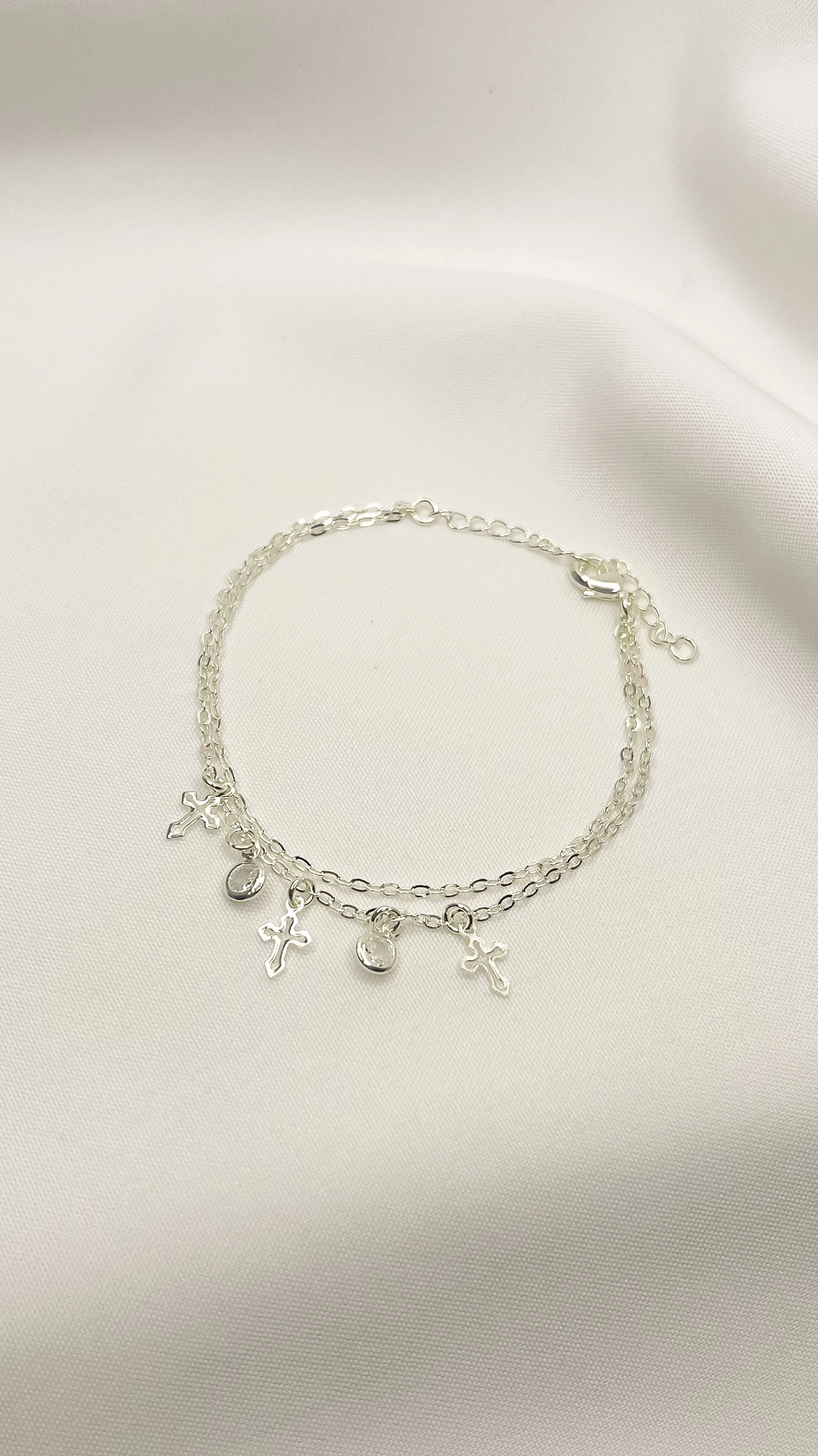 Pulseira Dupla Cruz e Zircônias - 2