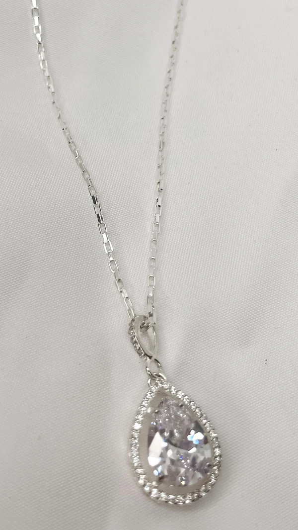 Colar Luz gota Cristal Prata - imagem 3
