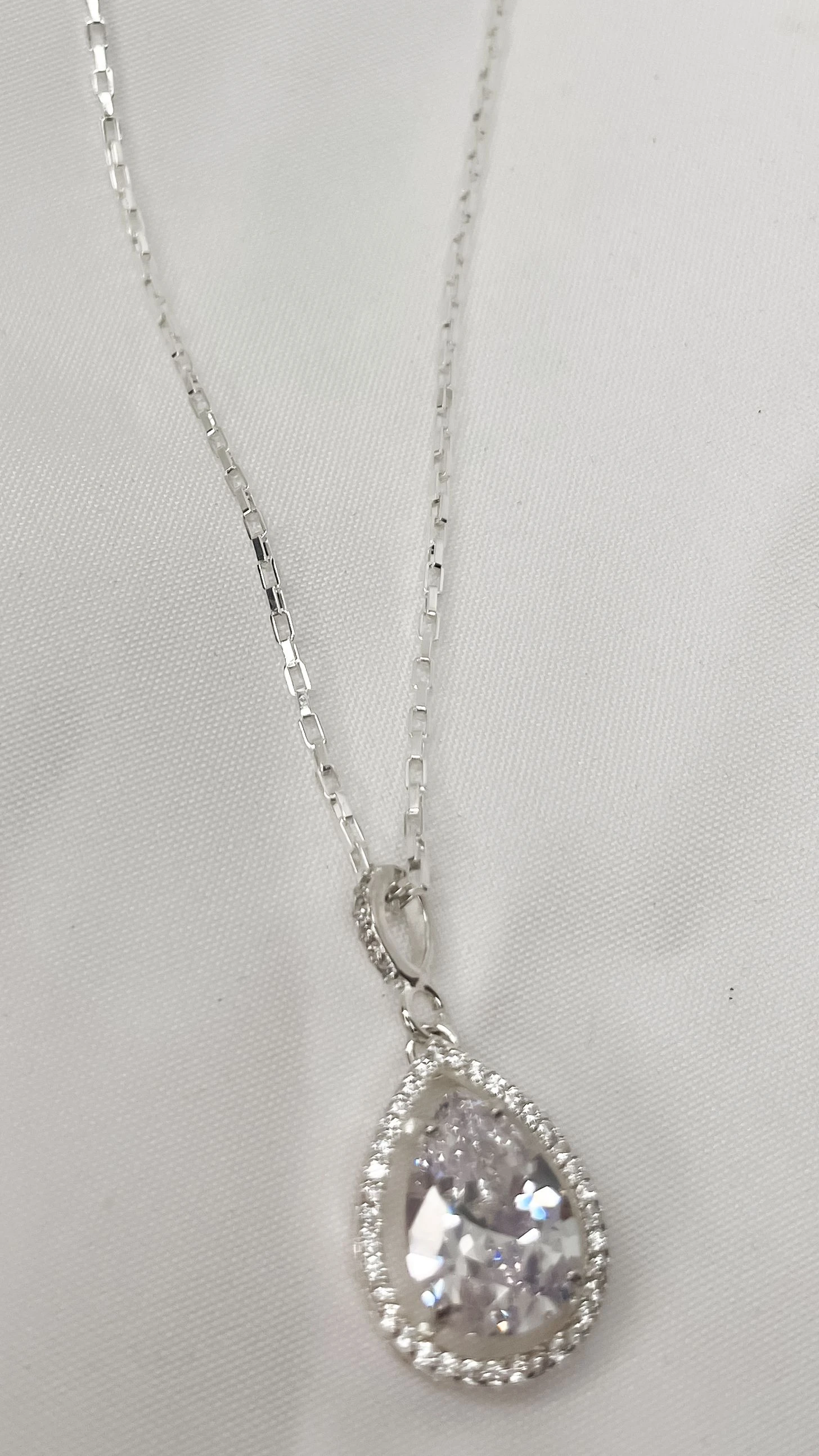 Colar Luz gota Cristal Prata - 3