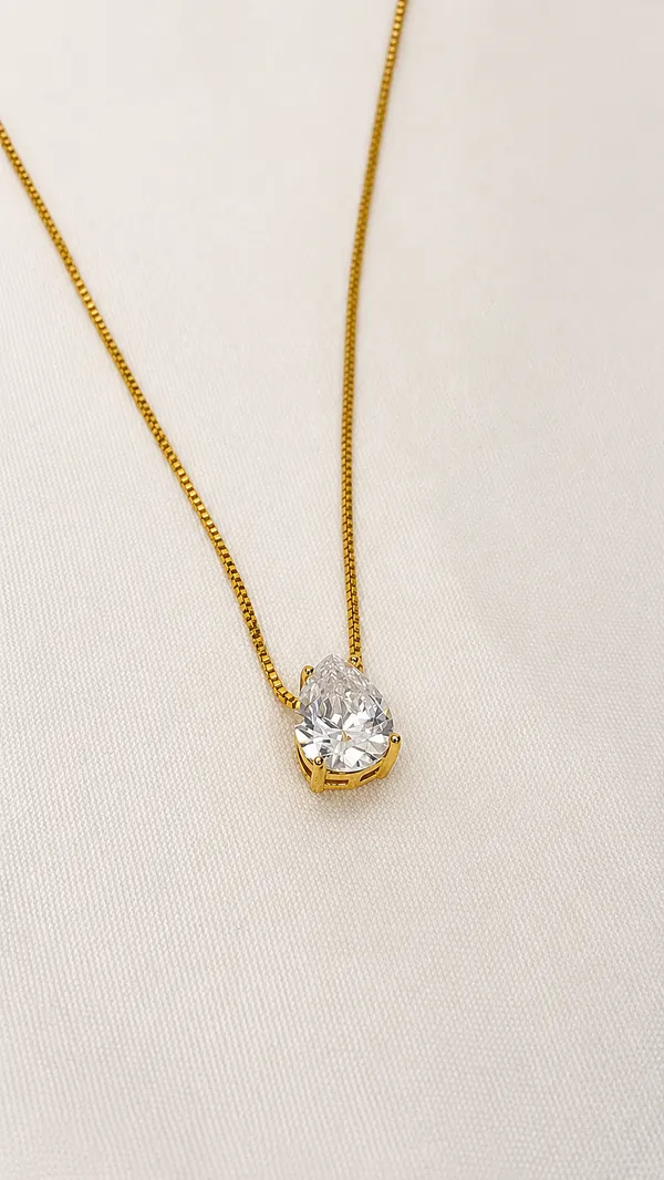 Colar Ponto de Luz Cristal - Ouro - imagem 1