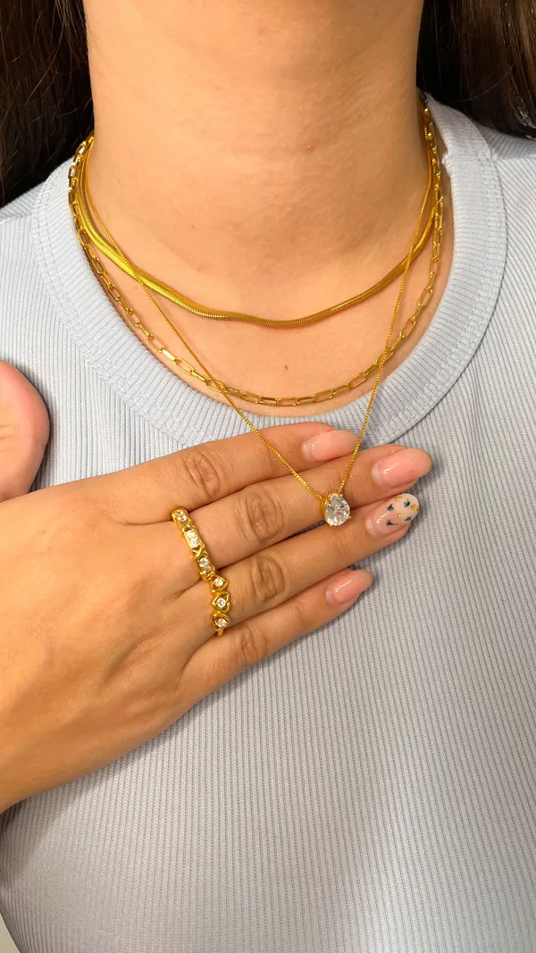 Colar Ponto de Luz Cristal - Ouro - imagem 3