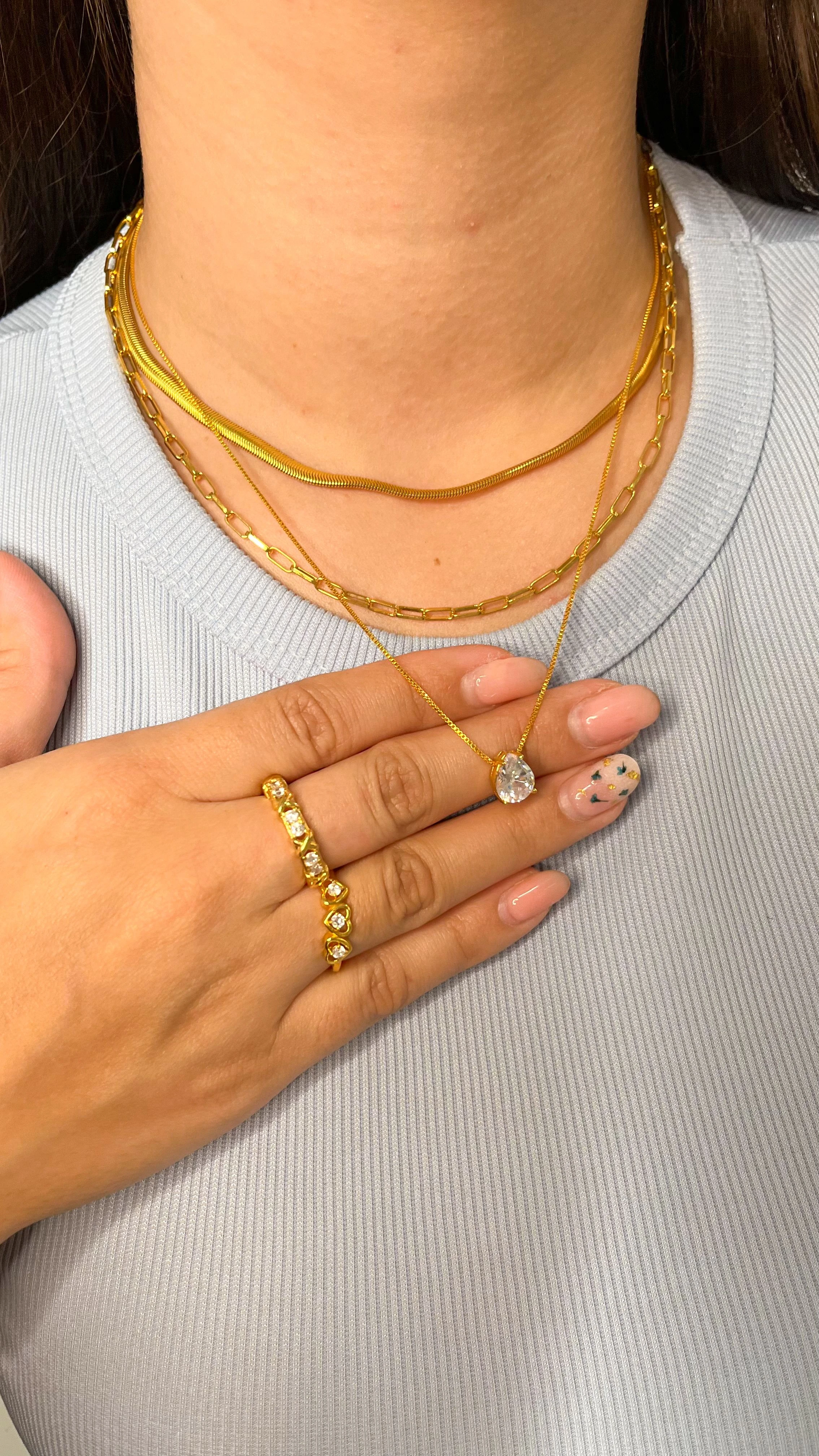 Colar Ponto de Luz Cristal - Ouro - 3