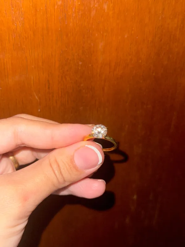Anel Solitário Moissanite 8mm - imagem 2