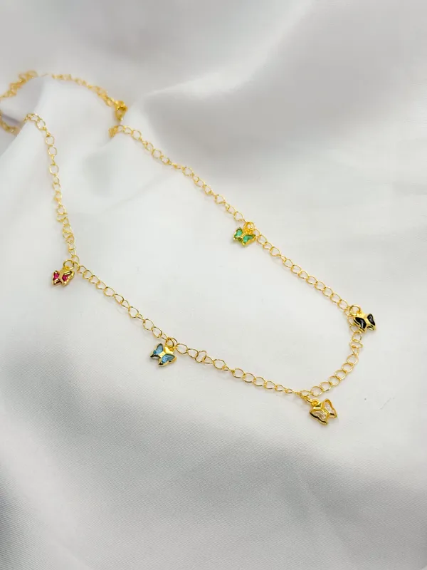 Colar Choker Borboletas Coloridas - imagem 1