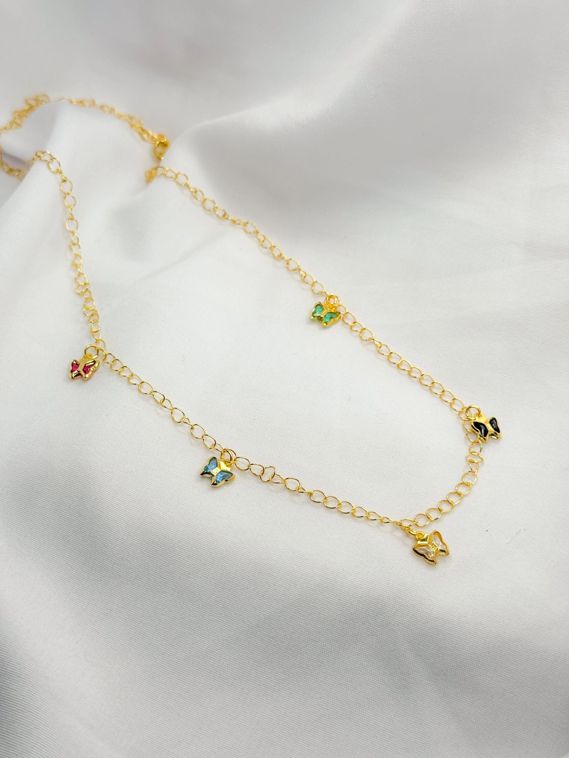 Colar Choker Borboletas Coloridas - 1