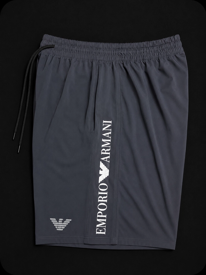 SHORT ELASTANO RECORTE ARMANI CINZA 