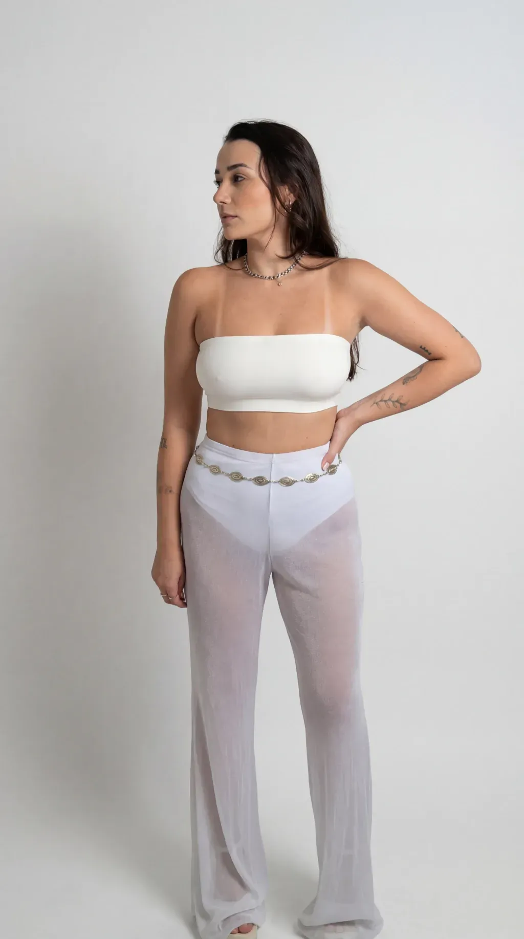 CALÇA TULE SIAMÊS PRATA - 2