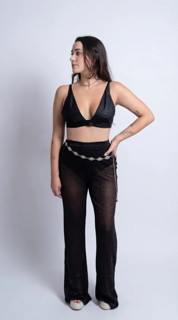 CALÇA TULE SIAMÊS PRETO - imagem 2