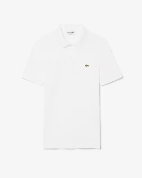Polo lacoste slim Fit piqué Branca 