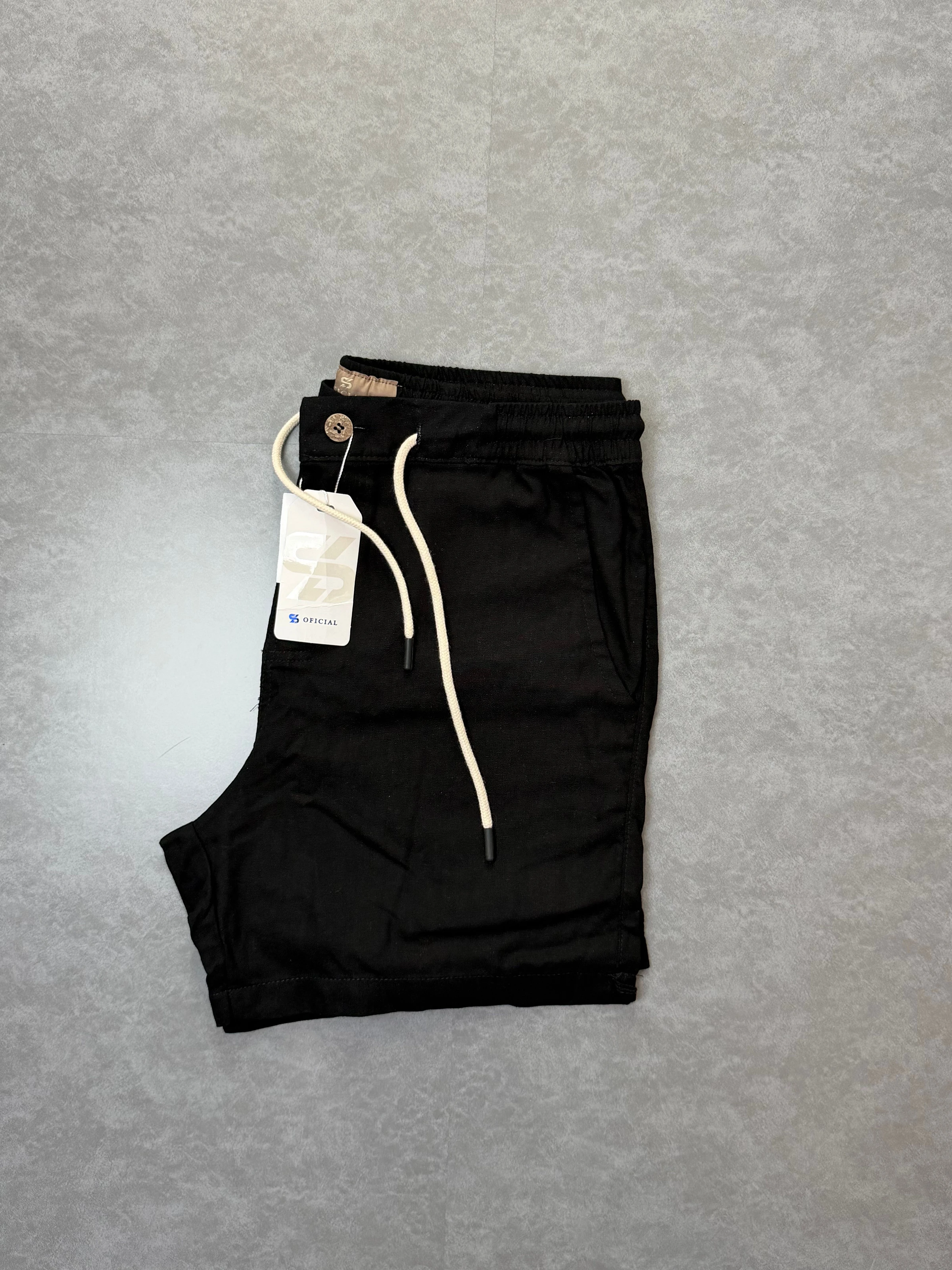 Shorts linho preto  - 1