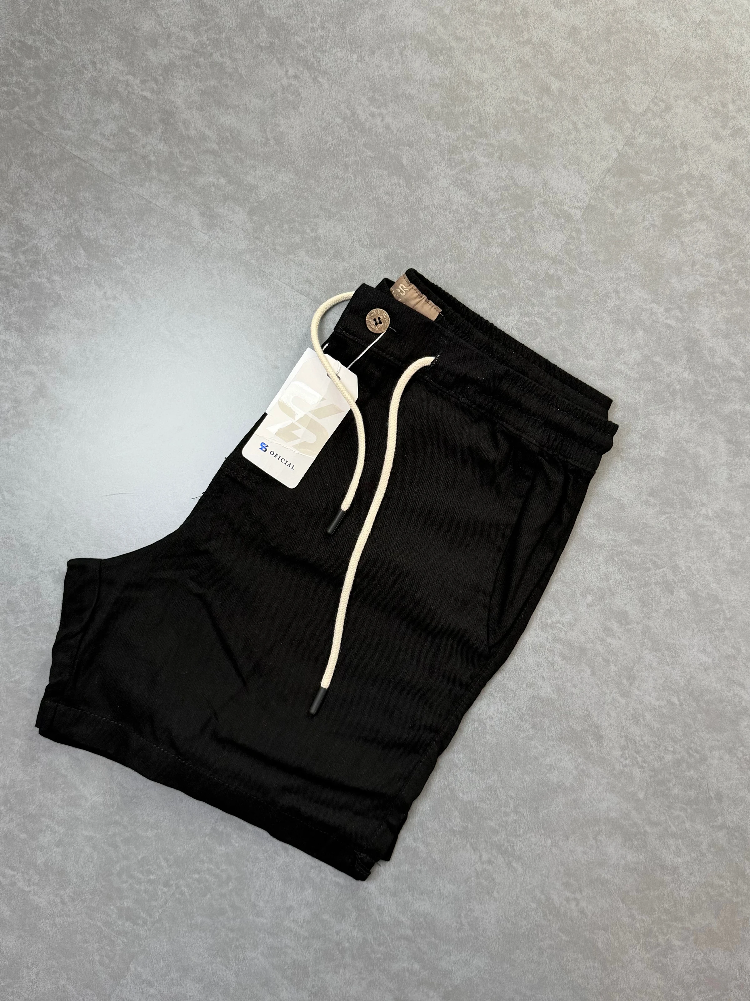 Shorts linho preto  - 2