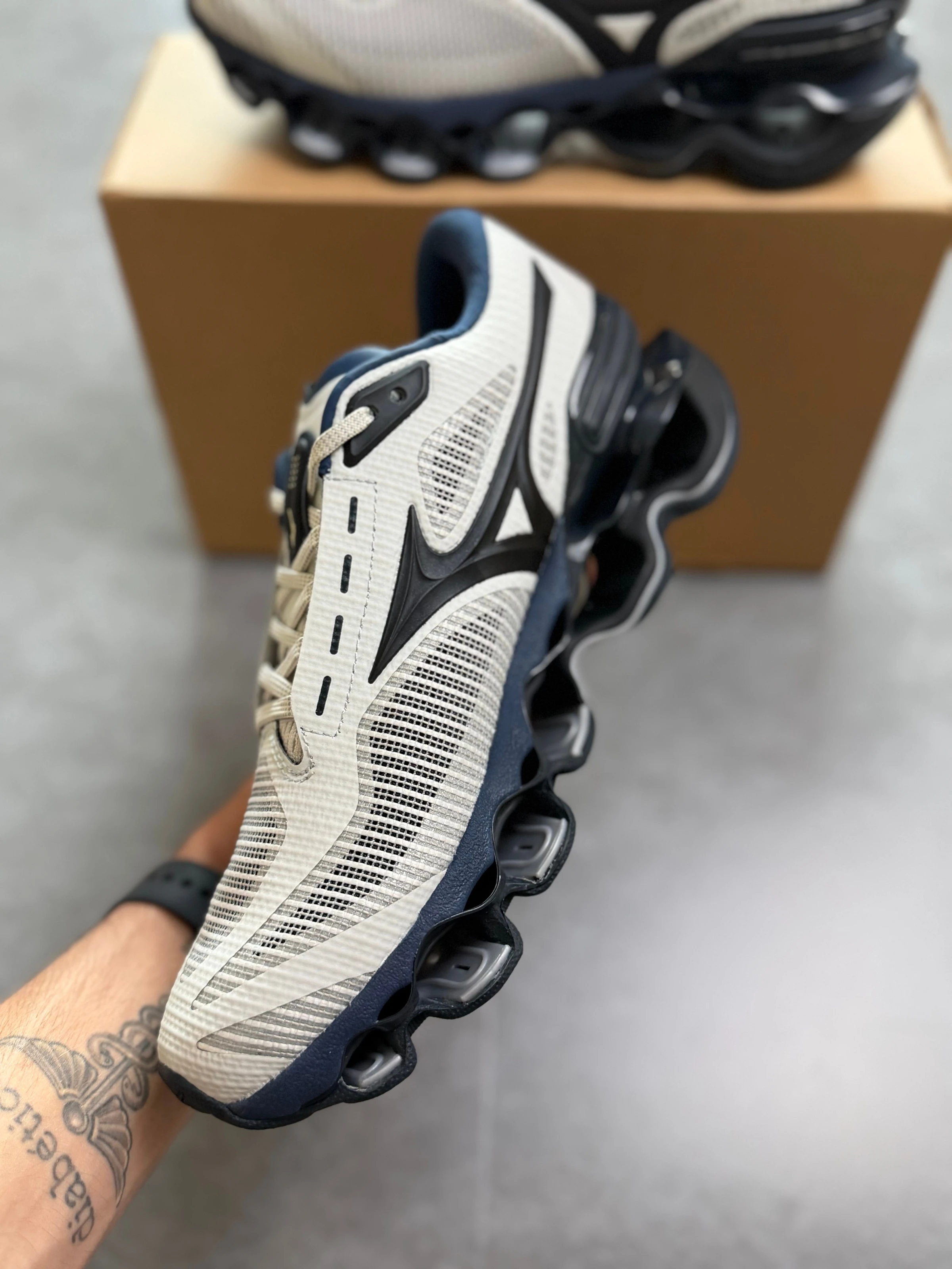 Mizuno prophecy 15 offwhite/marinho - 4