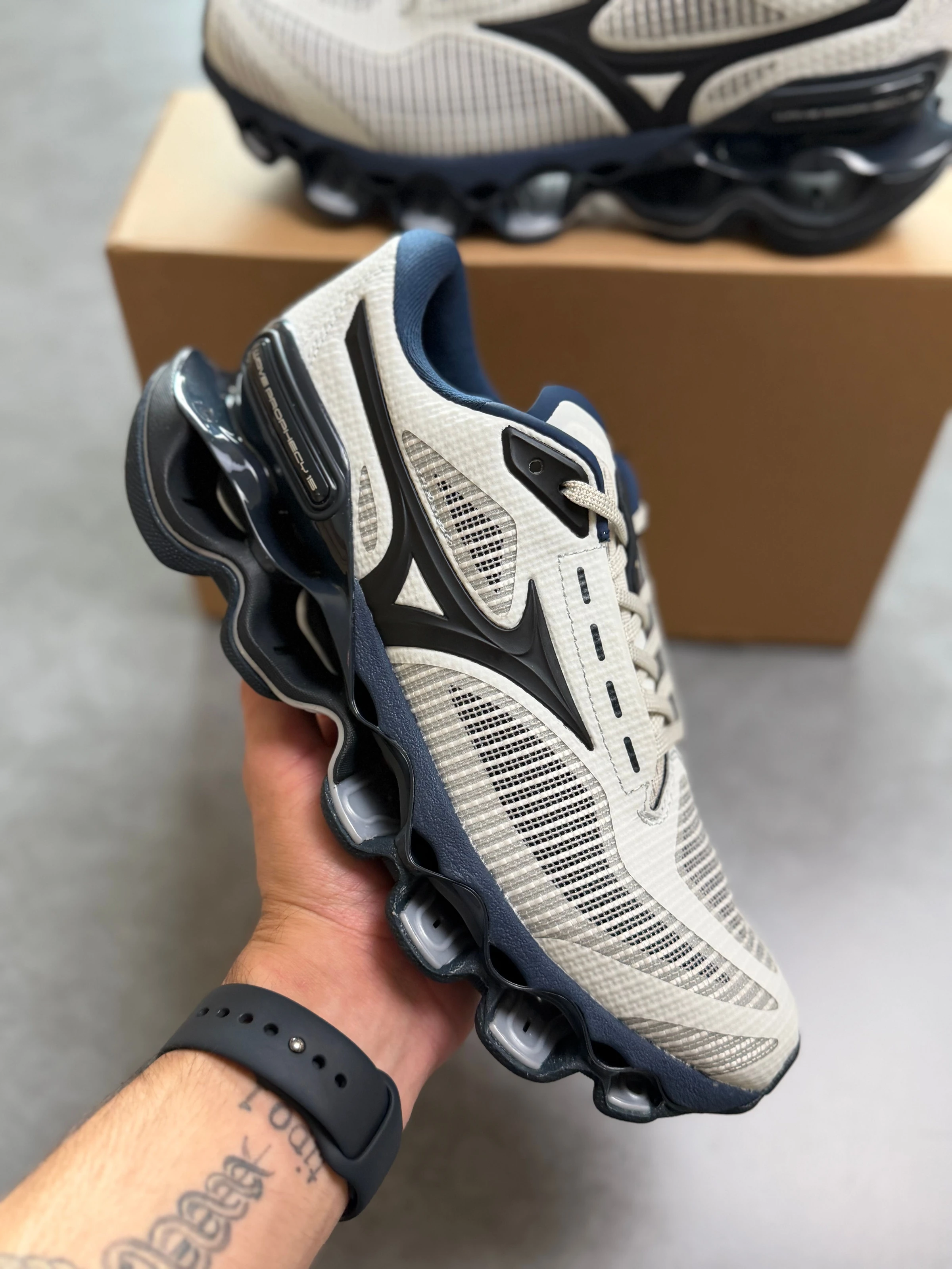 Mizuno prophecy 15 offwhite/marinho - 2