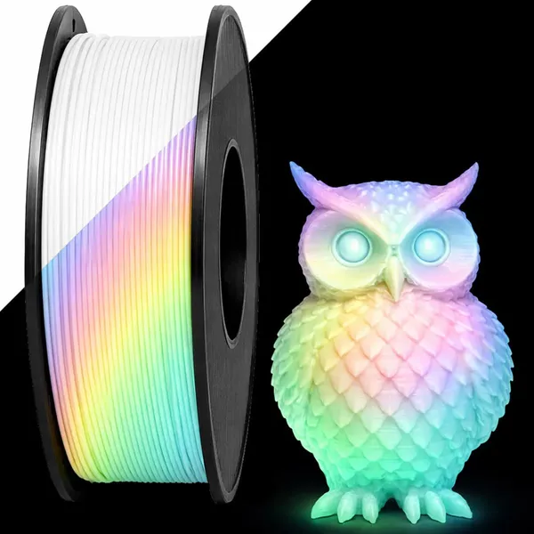 FILAMENTO 3D - PLA FOSFORESCENTE NATURAL/RAINBOW