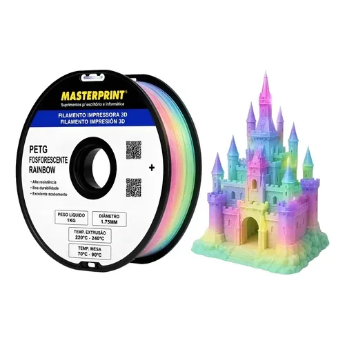 MP-FILAMENTO 3D - PLA FOSFORESCENTE NATURAL RAINBOW - 1