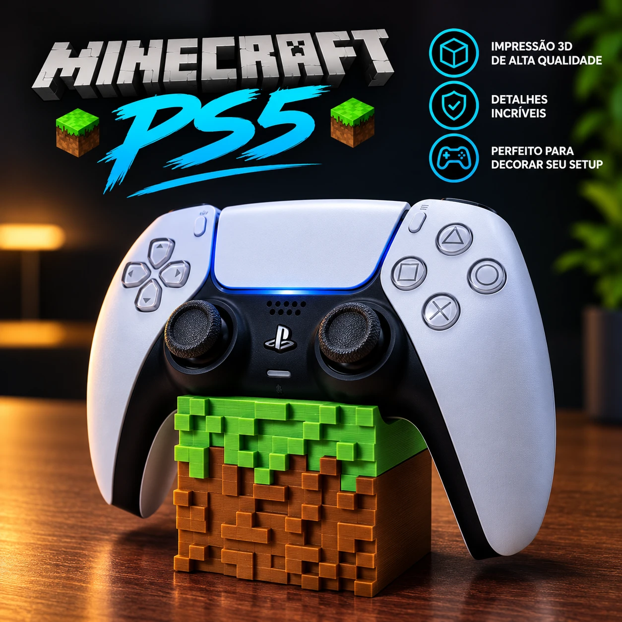 SUPORTE CONTROLE MINECRAFT PS5 - 1