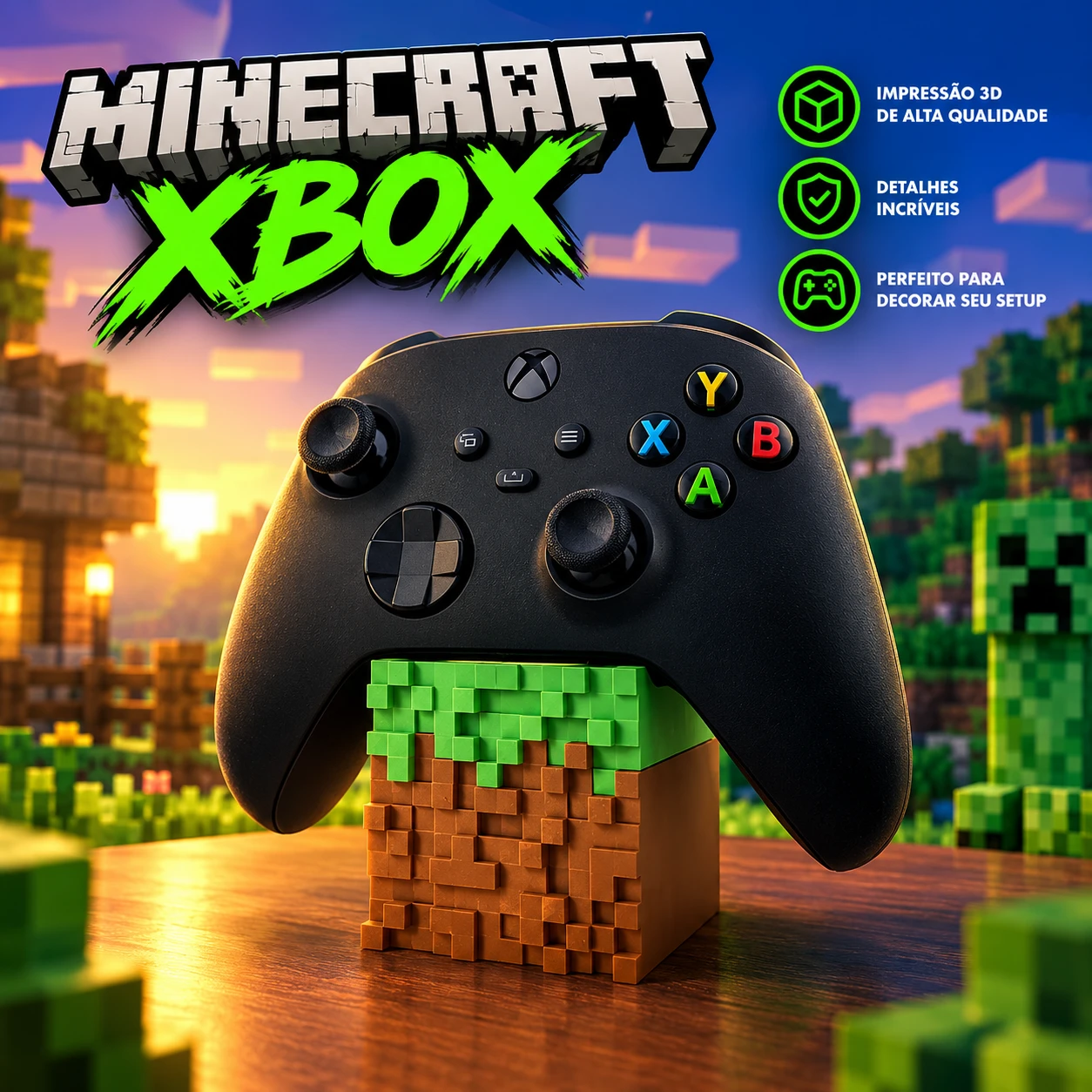 SUPORTE CONTROLE MINECRAFT XBOX - 1
