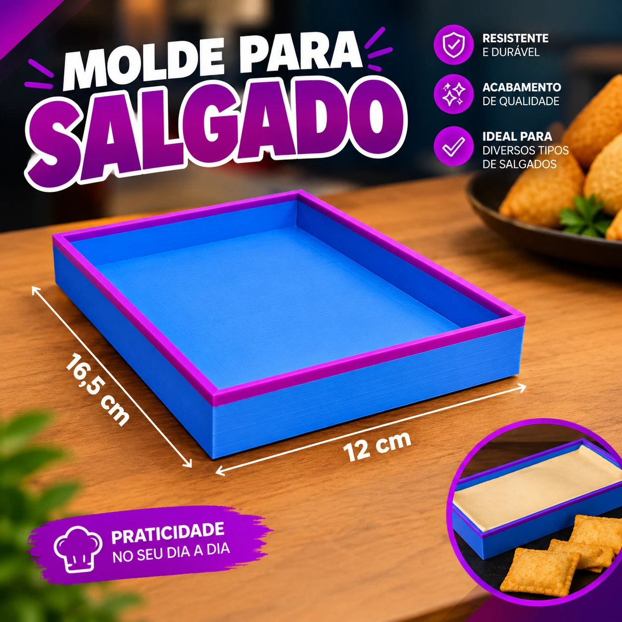 MOLDE PARA SALGADOS 12X16,5CM - 1