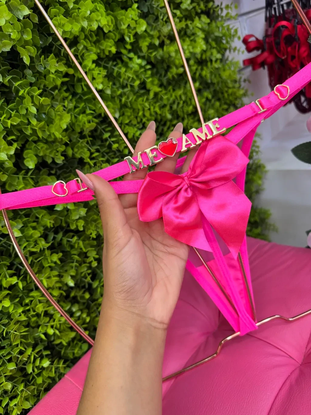 Calcinha personalizável Tule lação rosa pink - 1