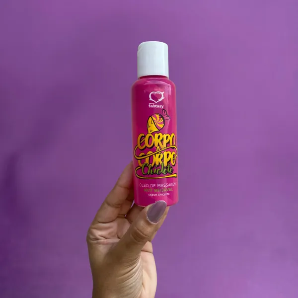 Óleo de Massagem Íntima Hot Beijável Corpo a Corpo Chiclete