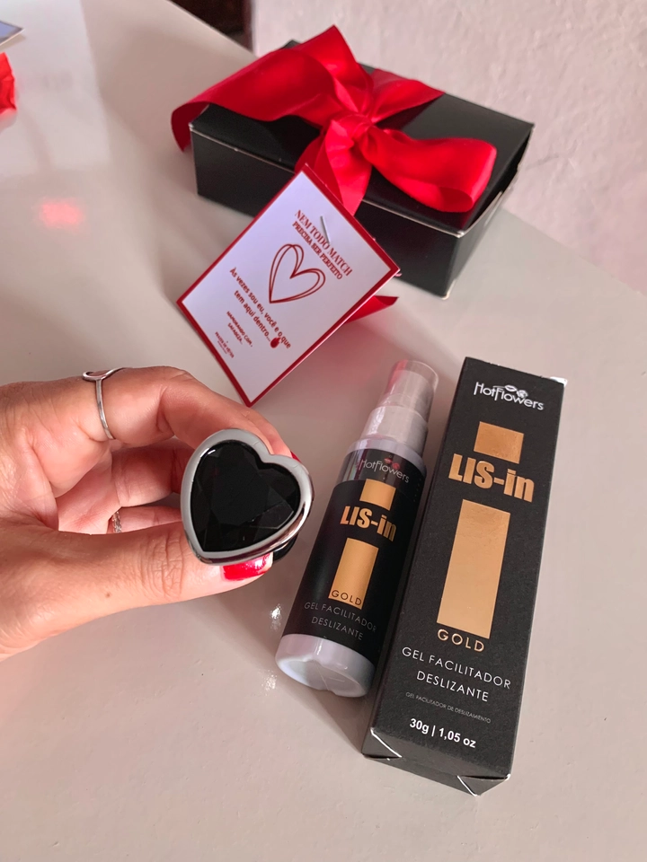 🖤 Combo Conexão Profunda: Facilitador anal + Plug Coração Prata 🖤