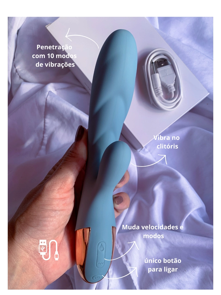 Vibrador que aquece penetrável e clitoriano - Luxx Rabbit  - 2