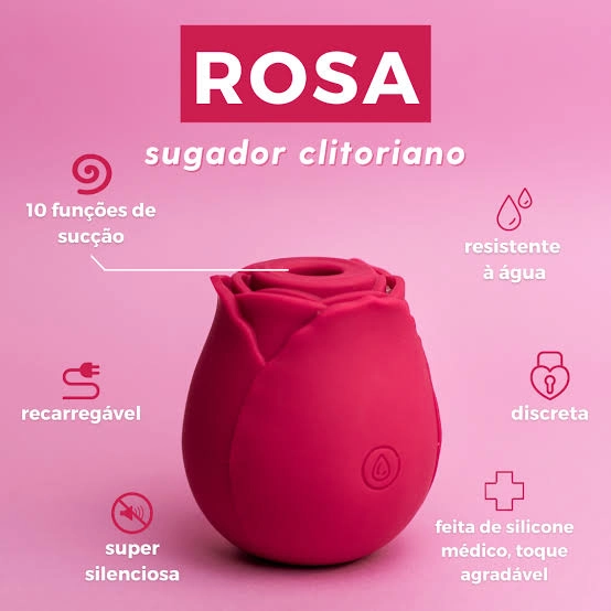 ESTIMULADOR DE CLITÓRIS EM FORMATO DE ROSA COM 10 MODOS DE PULSAÇÃO  - 3