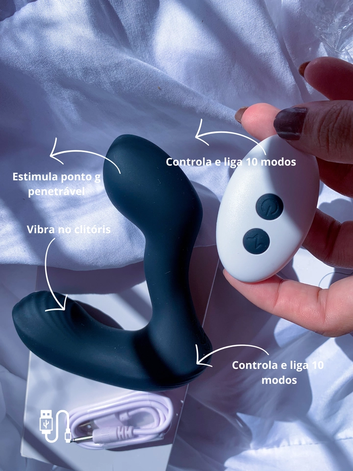 Vibrador com controle  para estímulo duplo ThunderPulse - 2