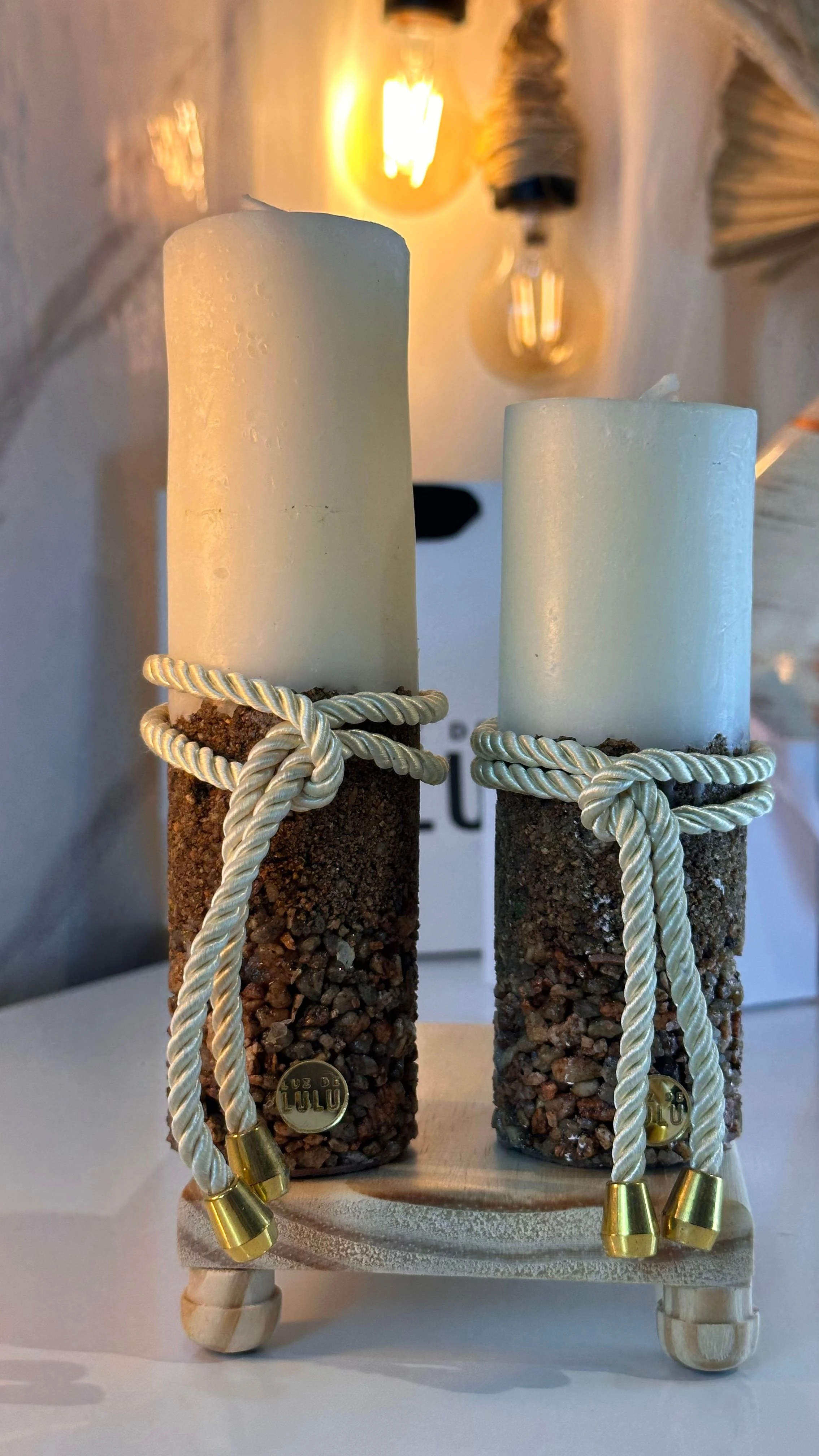 DUO DE VELAS PILAR RUSTICA - 3