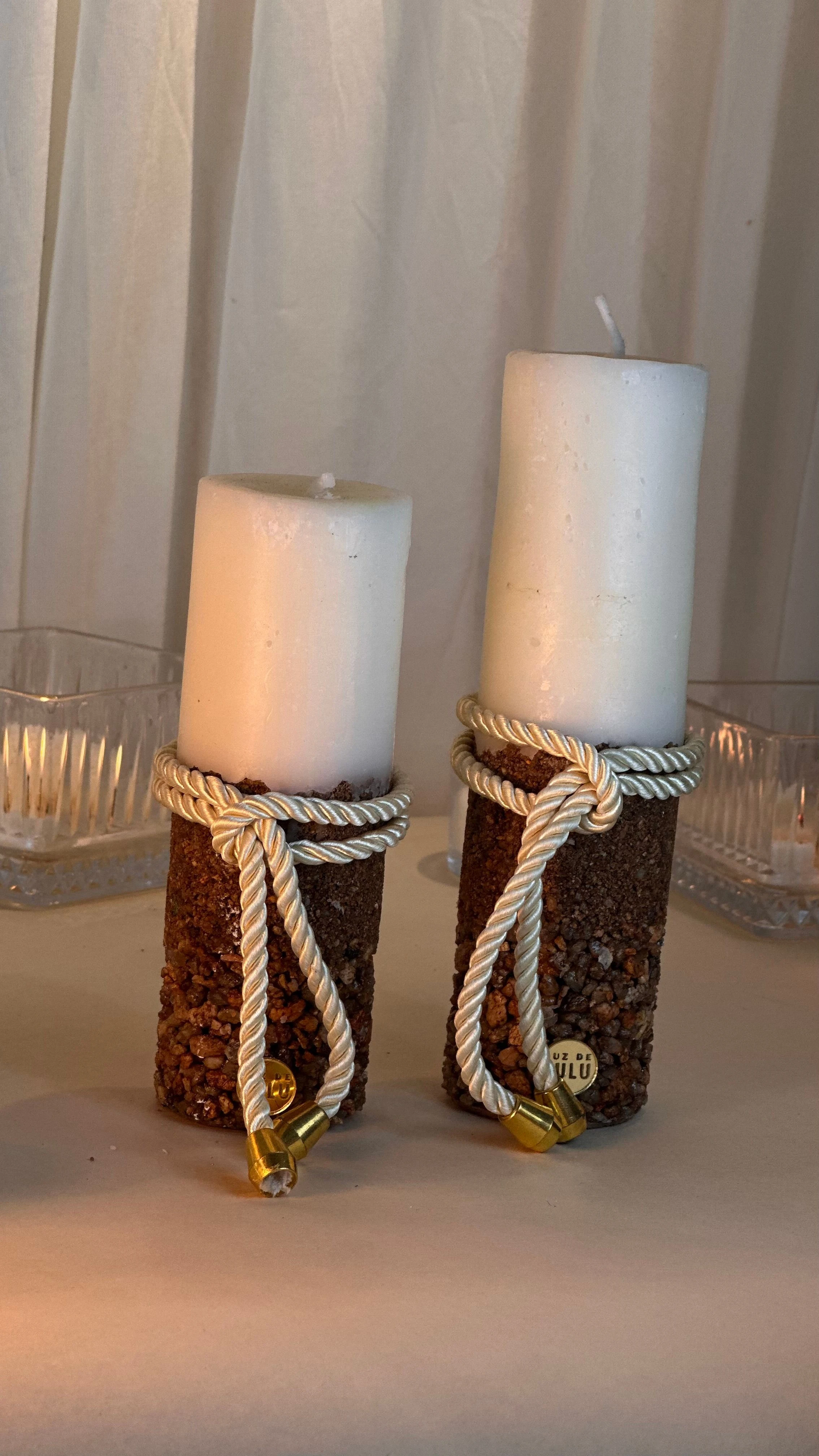 DUO DE VELAS PILAR RUSTICA - 2