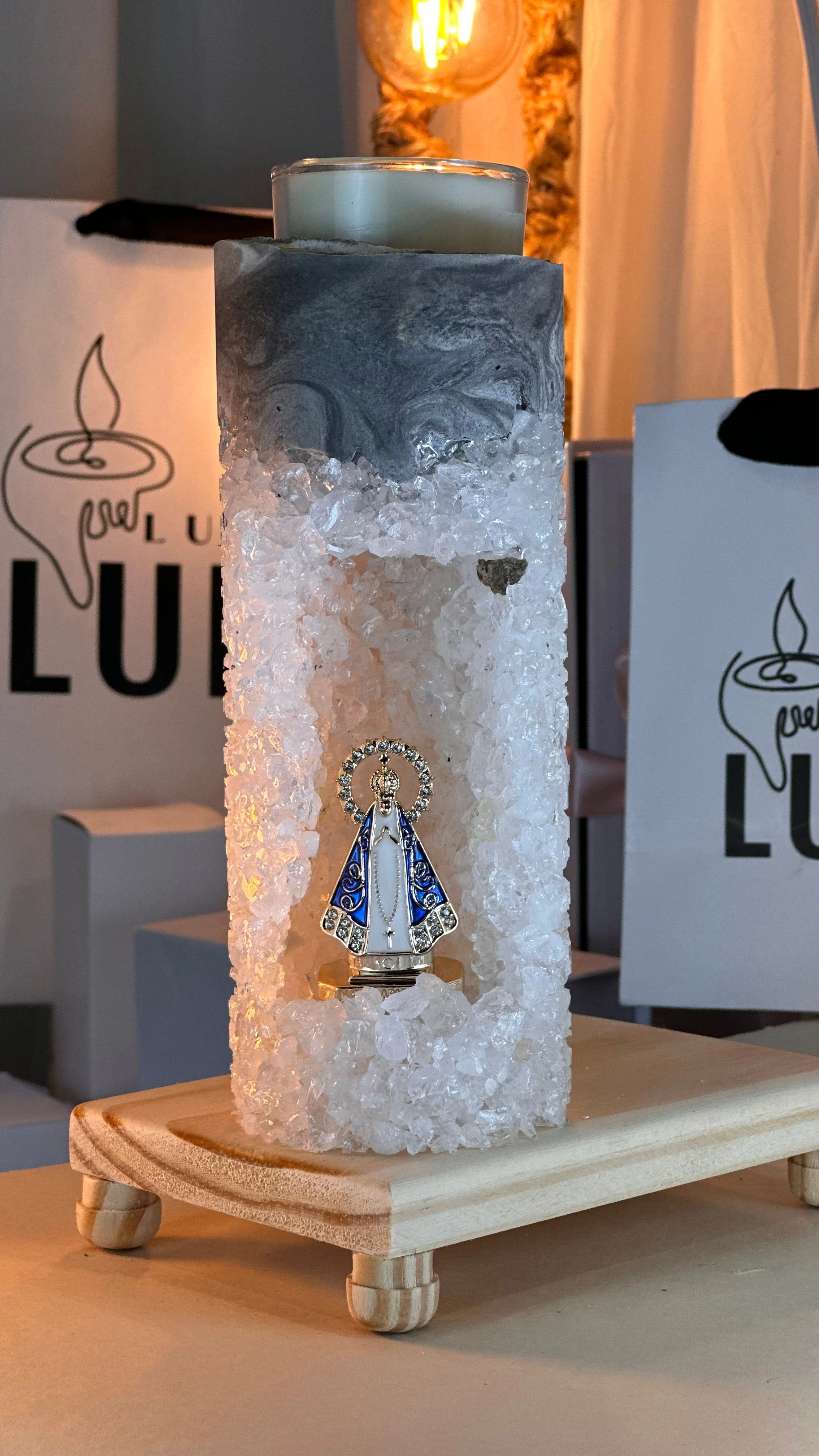 GRUTA REFIL QUARTZO CRISTAL NOSSA SENHORA APARECIDA  - 1