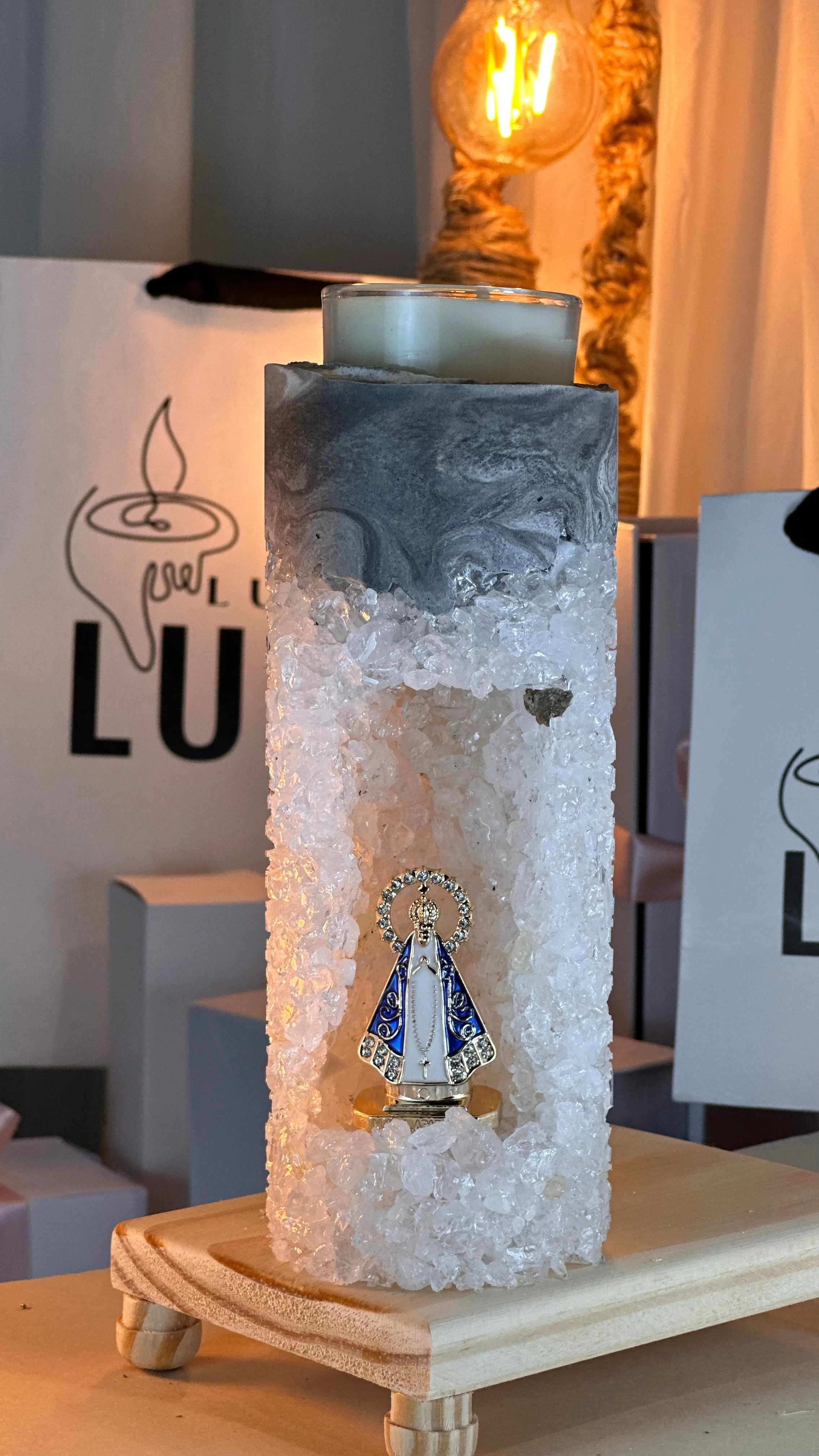 GRUTA REFIL QUARTZO CRISTAL NOSSA SENHORA APARECIDA  - 3