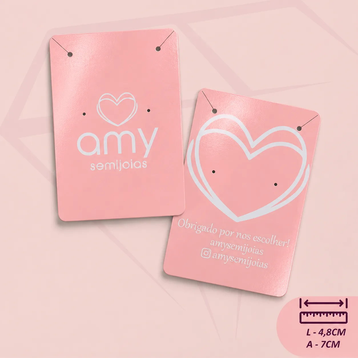 Tag Vertical para Colar e Brinco - 7cm x 4,8cm - 1