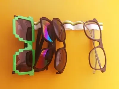 Suporte para Óculos de Parede Porta Óculos Organizador Adesivo para 6 Óculos Preto Branco Vermelho - 6