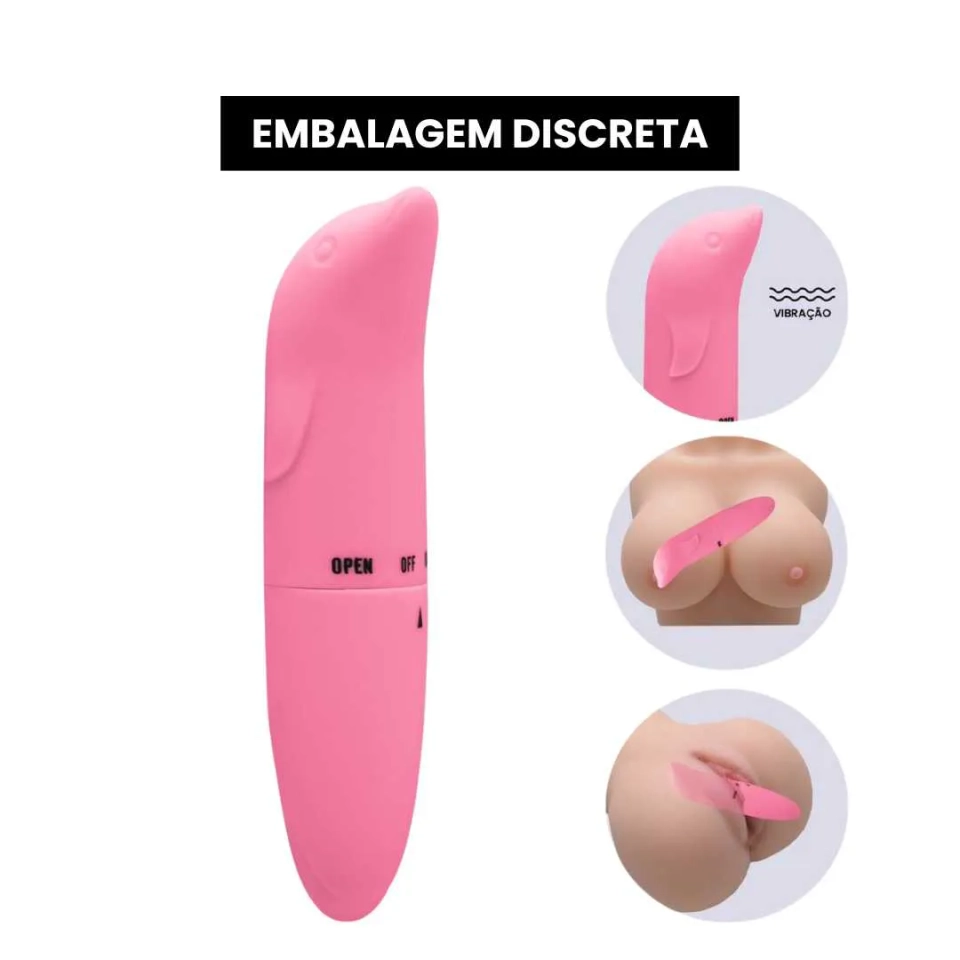 Vibrador Ponto G Golfinho Aveludado  Rosa - 1