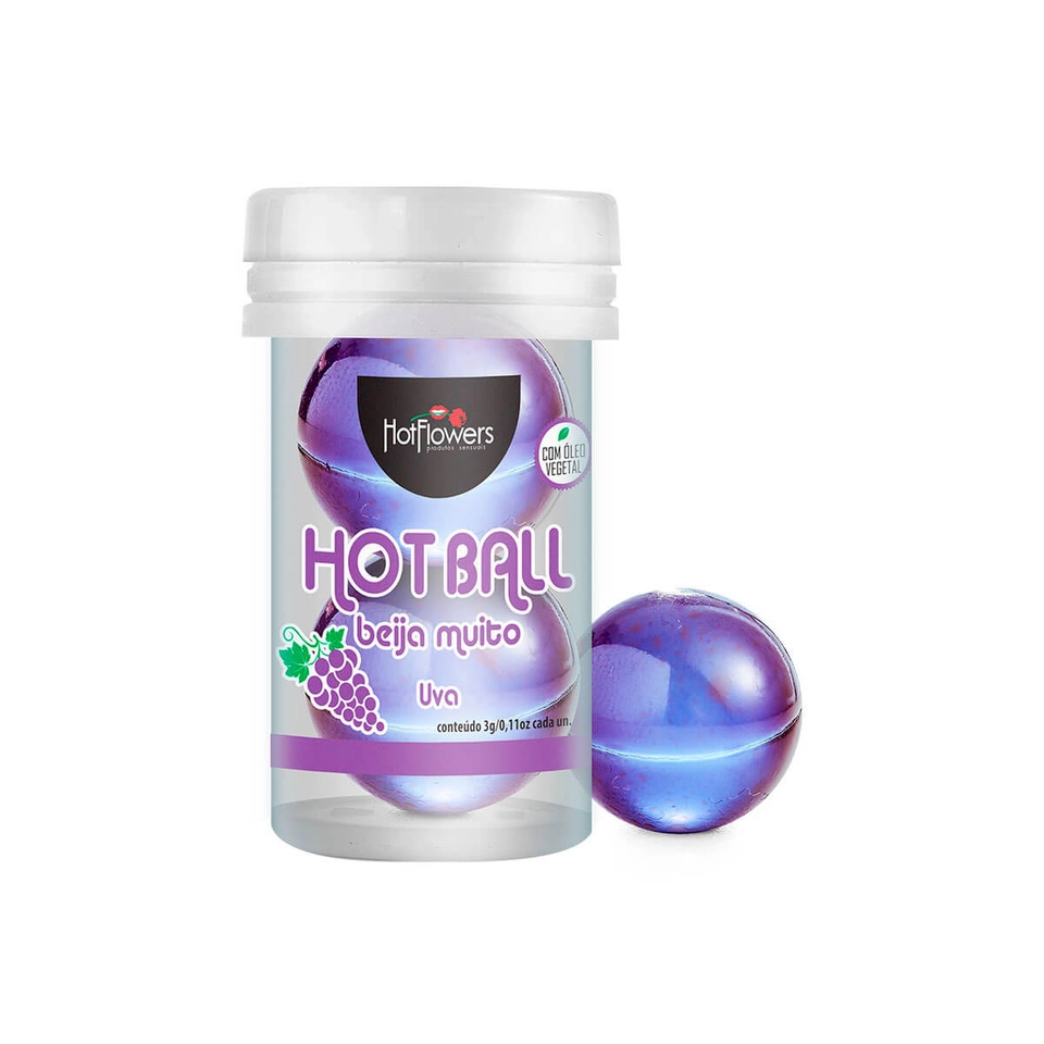 Bolinha Hot Ball Beija Muito 2 Unid. Uva Hot Flowers - 1