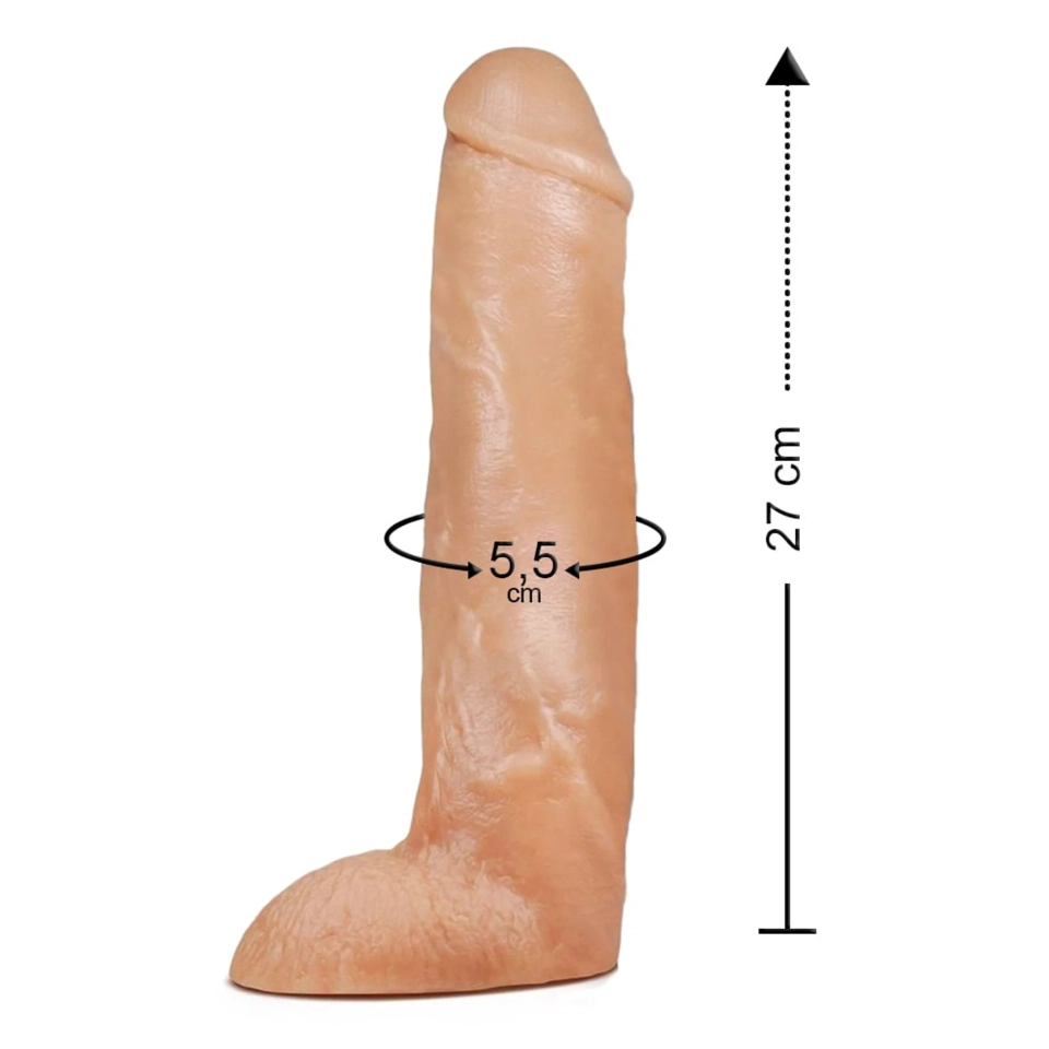 Pênis Maciço Big Monster Com Escroto 27 X 5,5Cm Linha Pura Luxúria Sexy Fantasy - 2