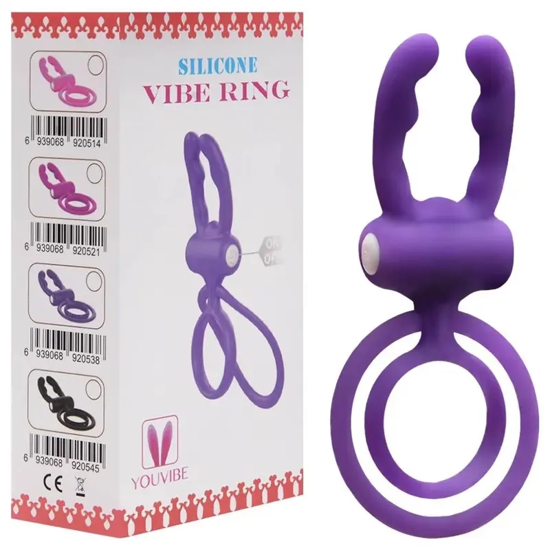 Anel Peniano Vibratório Com Argola Para Testículos 