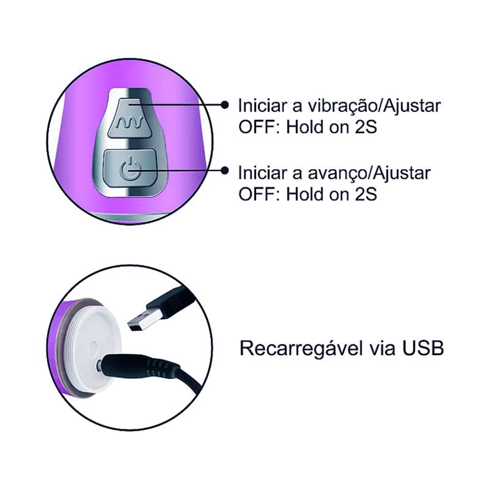 Vibrador Rotativo Coelho Vai E Vem Com 9 Modos De Vibração  - 3