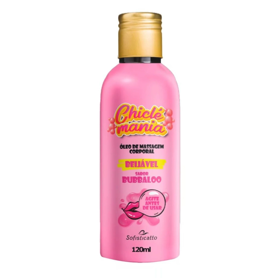  Chiclé Mania Óleo De Massagem Corporal Beijável 120ml Sofisticatto