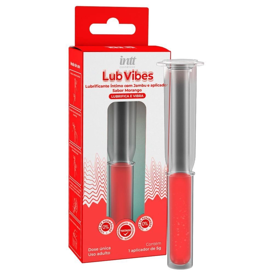 Lub Vibes Lubrificante Íntimo Funcional Beijável com Aplicador 5ml Intt