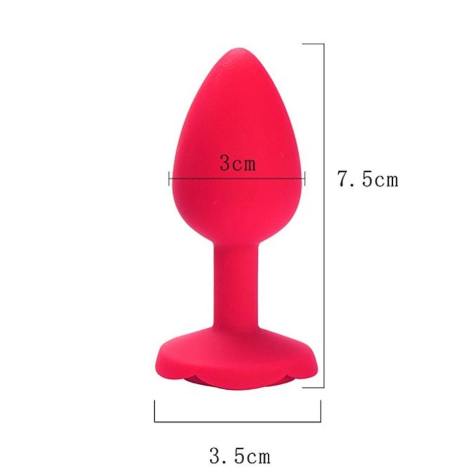 Plug Anal Em Silicone Pequeno Com Formato De Rosa 7 X 2,5cm  - 3