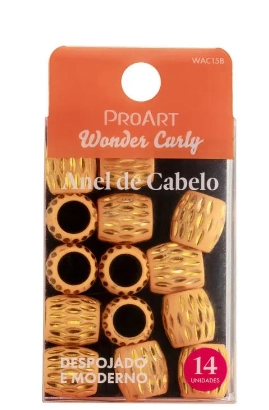 Anel de Cabelo Golden With Plastic 14 Unidades - ProArt - 1