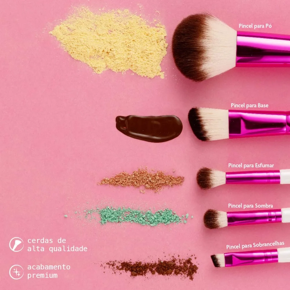 Kit de Pincéis Rosto e Olhos - Ruby Kisses - 3