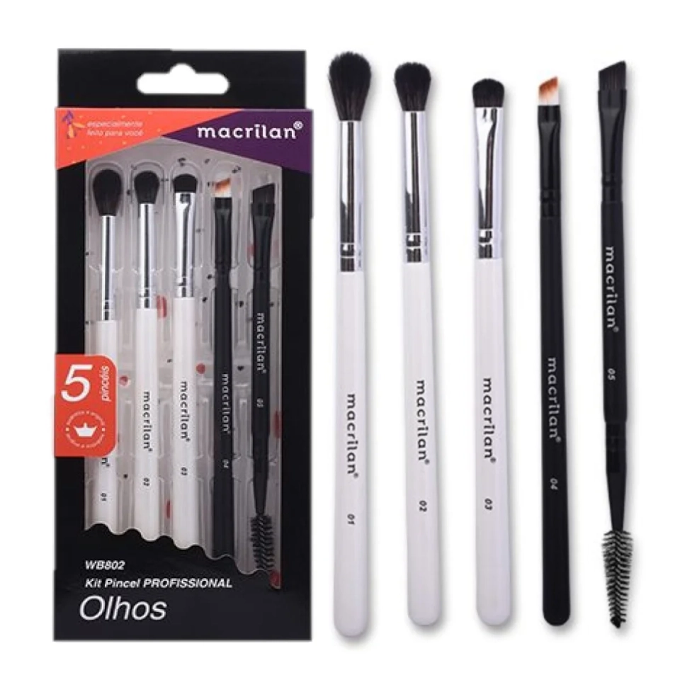 Kit de pincéis para olhos profissional - Macrilan  - 1