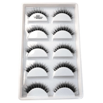 Cartela de cílios 5 pares E01 Premium - 1