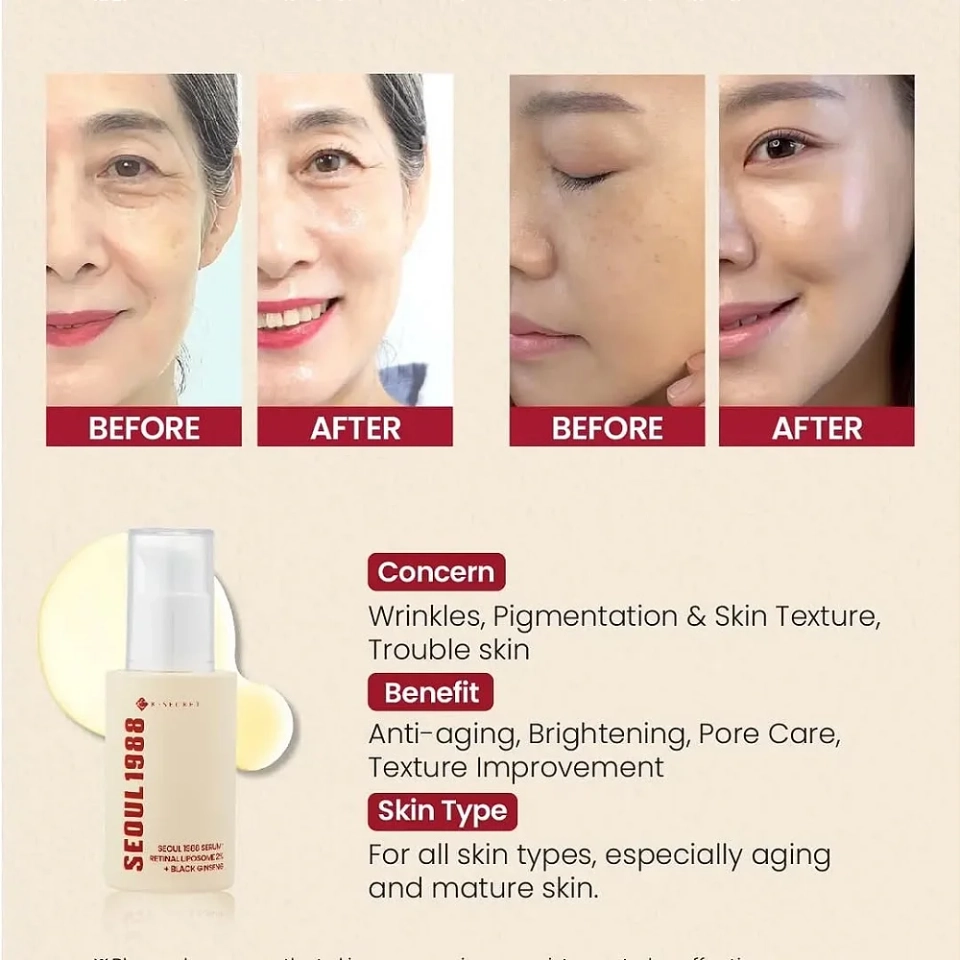 Serum: Retinal Liposome 2% + Black Ginseng [KSecret ]Seoul 1988 - imagem 2