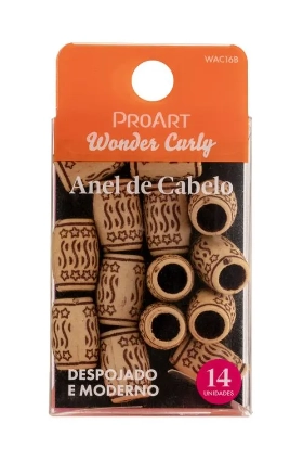 Anel de Cabelo Brown Plastic 14 Unidades - ProArt - 1